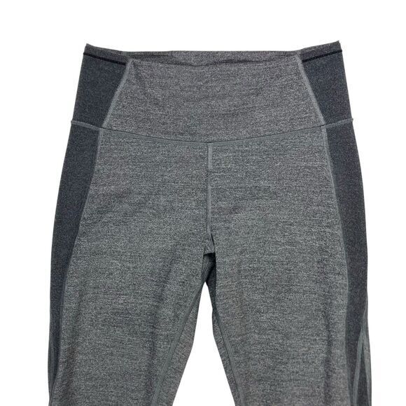 Lululemon Leggings Womens Sz 8 Heathered Black Featherlight Tight 7/8 Yoga Pants - Picture 4 of 16